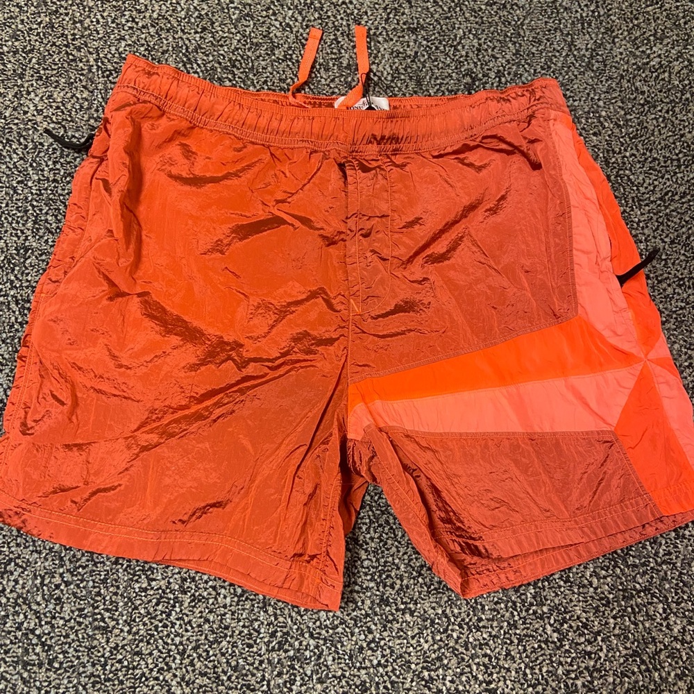 Stone Island Men’s Large Orange Compass Design Shorts